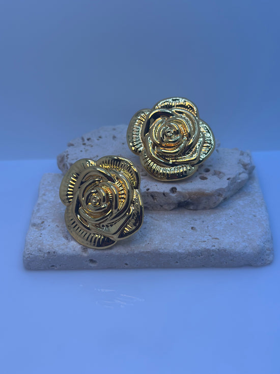 Gold Rose Earrings